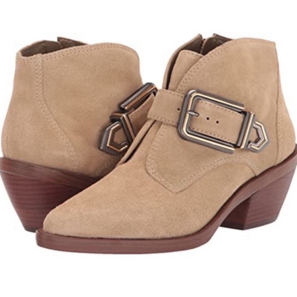 New! Vince Camuto‎ Ashena Suede Leather Western Bootie Sz 8 $179 - Picture 1 of 7
